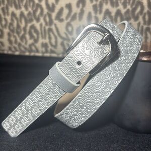 Juicy Couture black label Silver repeat logo embossed Patterned Women's Belt M